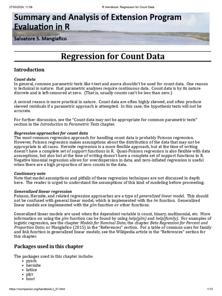 R Handbook - Regression For Count Data | Download Free PDF | Linear ...