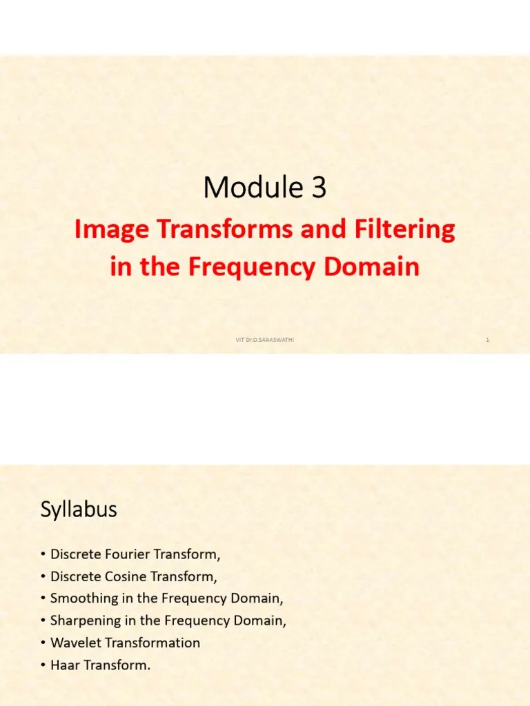 Module 3-Image Transforms And Filtering In The Frequency | PDF | Discrete Fourier Transform ...