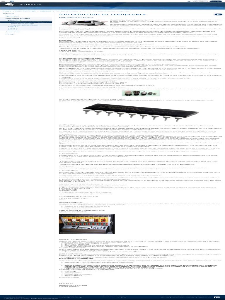 Introduction To Computers | PDF | Integrated Circuit | Office Equipment