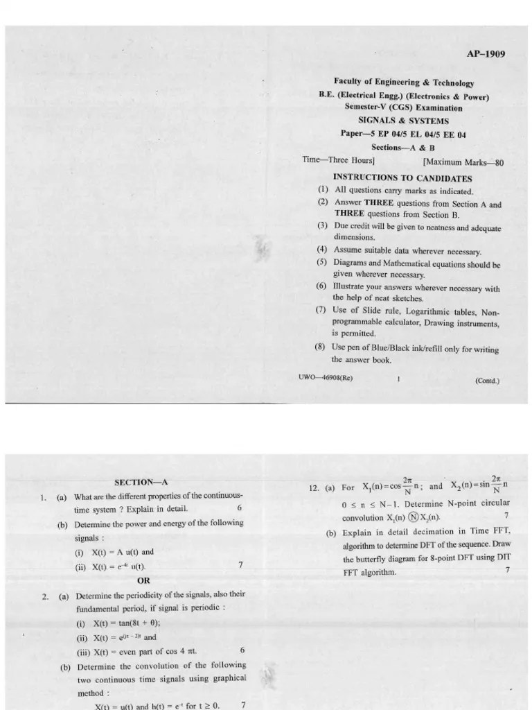 Signals & Systems | PDF | Mathematics | Applied Mathematics