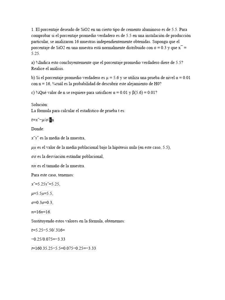 Taller Hipotesis | Descargar Gratis PDF | Prueba T De Student | Prueba ...