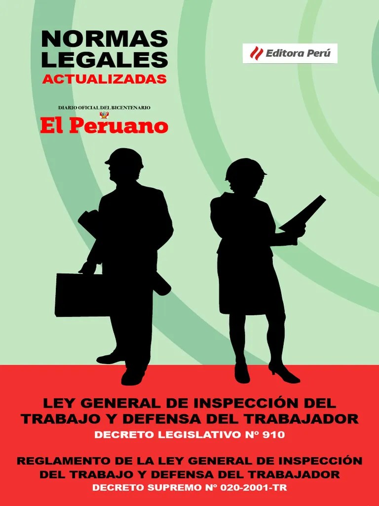 Ley General De Inspeccion Del Trabajo Y Defensa Del Trabajador Y Su Reglamento | PDF | Derecho ...