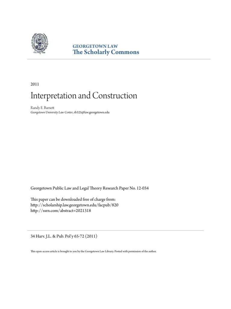 Interpretation And Construction | PDF | Ambiguity | Semantics