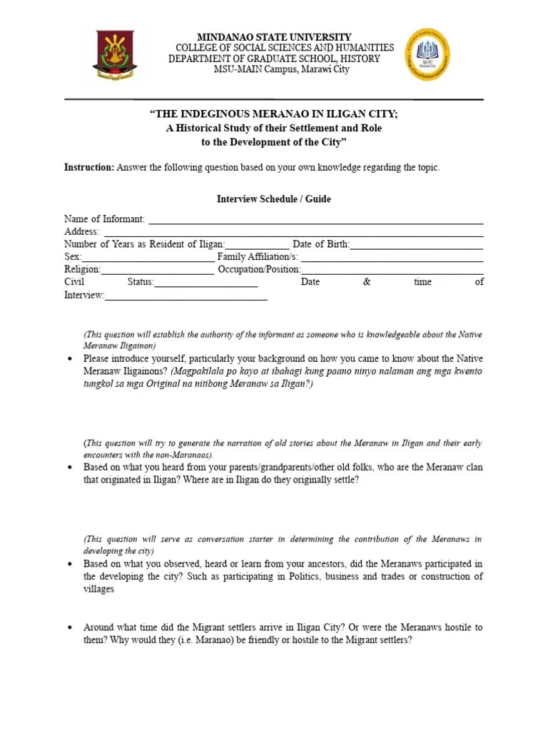 Interview Guide | PDF | Liberal Arts Education