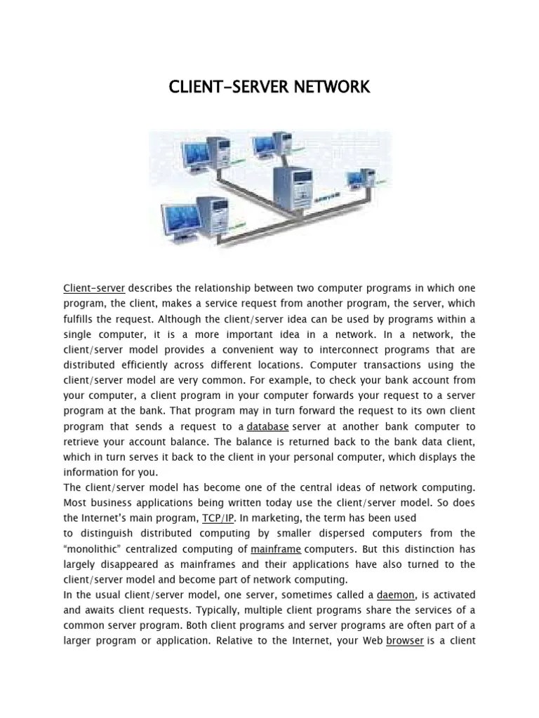 Client Server Network | Download Free PDF | Client–Server Model | World ...