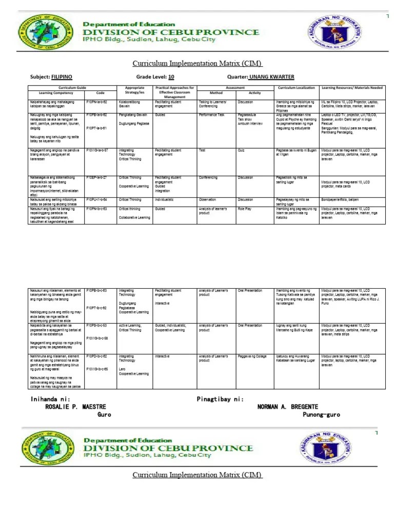 Curriculum Implementation Plan | PDF