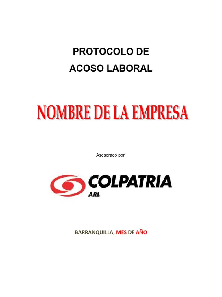 Protocolo De Acoso Laboral (2014) | Descargar Gratis PDF | Acoso Sexual | Derecho Laboral