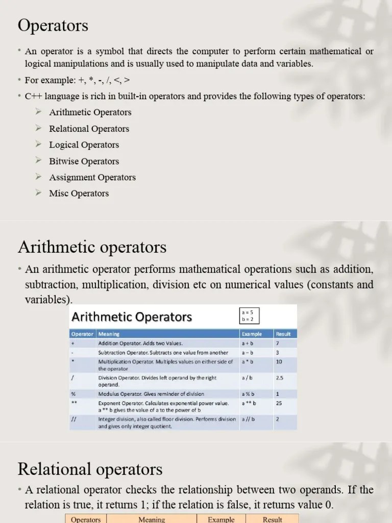 2 Operators | PDF | Bit | Computer Programming