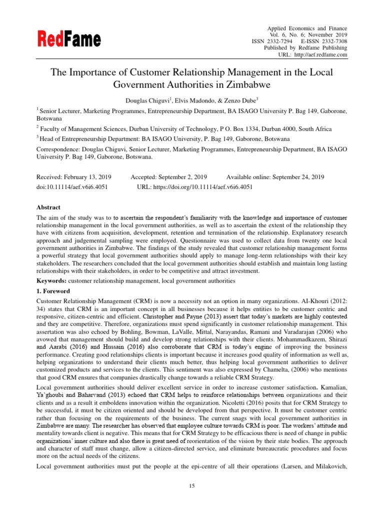 The Importance Of Customer Relationship Management | PDF | Customer Relationship Management ...