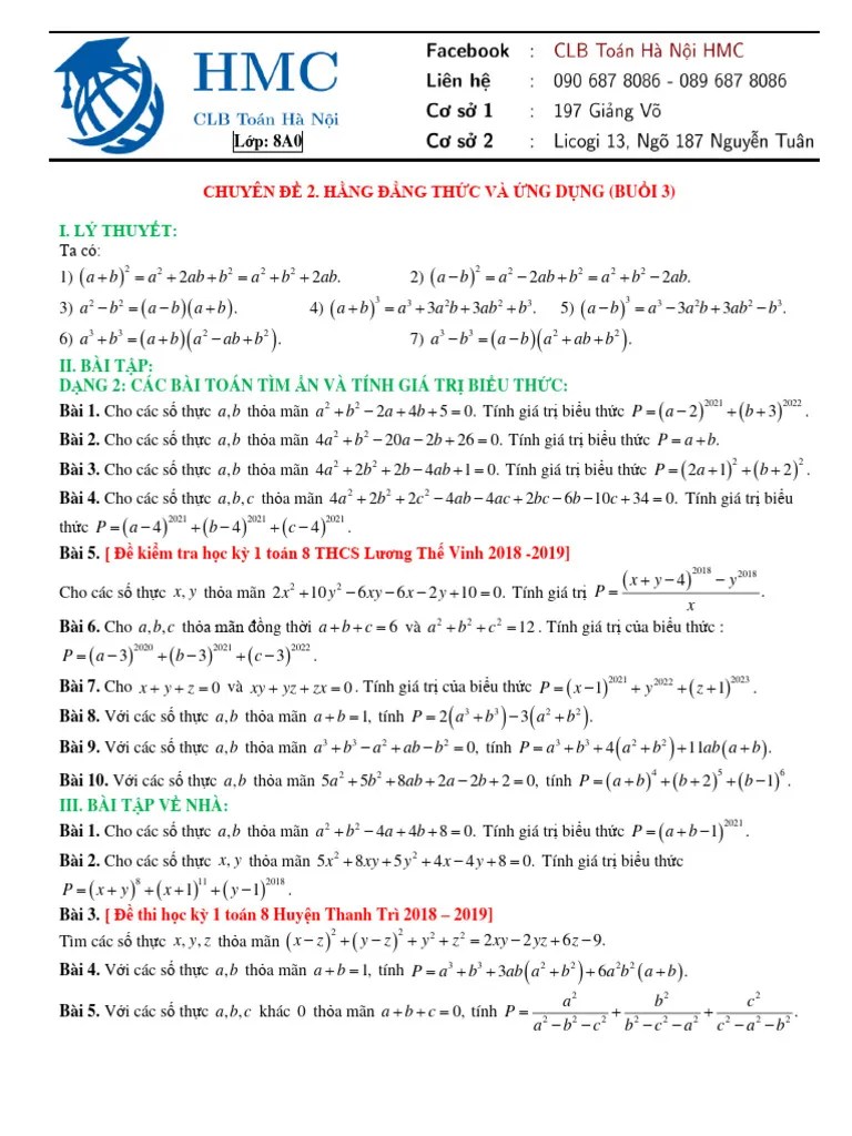 Buoi 3chuyen De Ung Dung Cua Hang Dang Thuc Voi Bai Toan Tinh Gia Tri ...