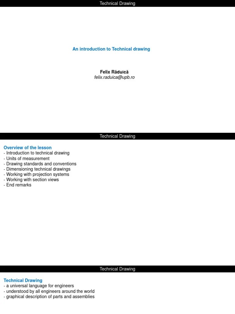 Introduction To Technical Drawing - Lecture Slide Deck | PDF | Technical Drawing | Drawing