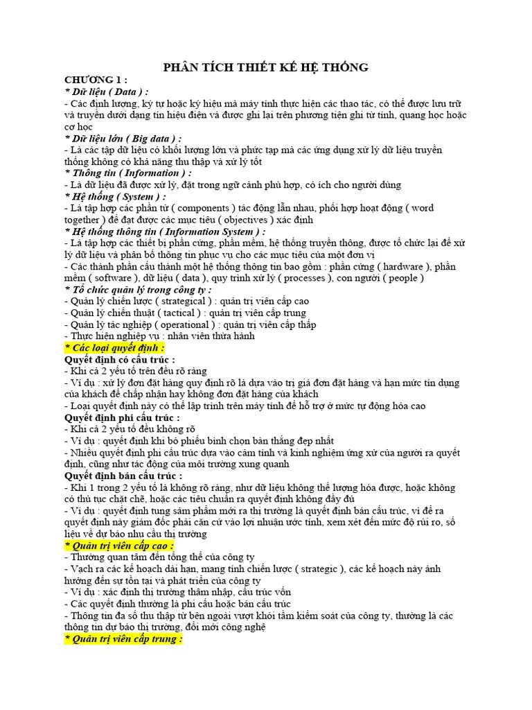 Phan Tich Thiet Ke He Thong | PDF