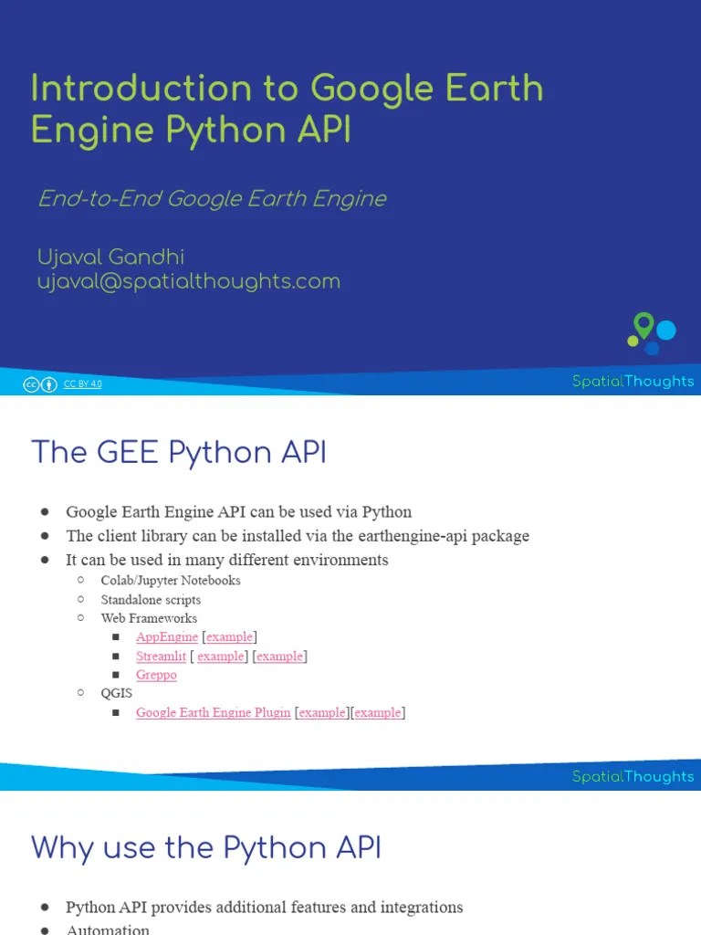 Introduction To Google Earth Engine Python API | PDF | Deep Learning ...