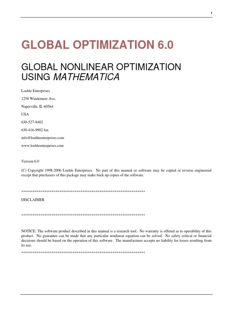 Manual | PDF | Mathematical Optimization | Computer File