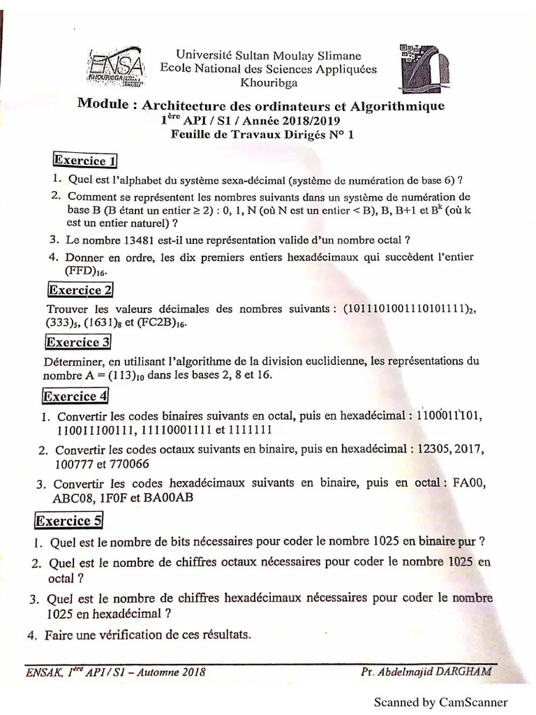 Architecture Des Ordinateurs Exercices | PDF