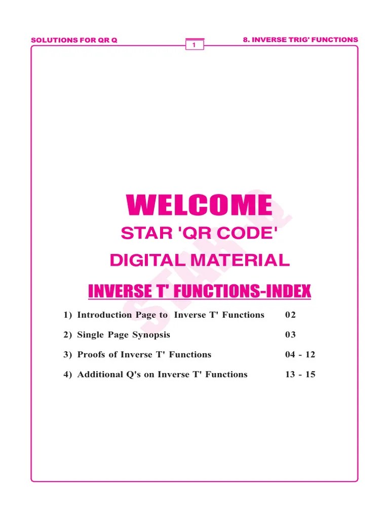 8 Inverse Trig Functions | PDF | Function (Mathematics) | Trigonometric ...