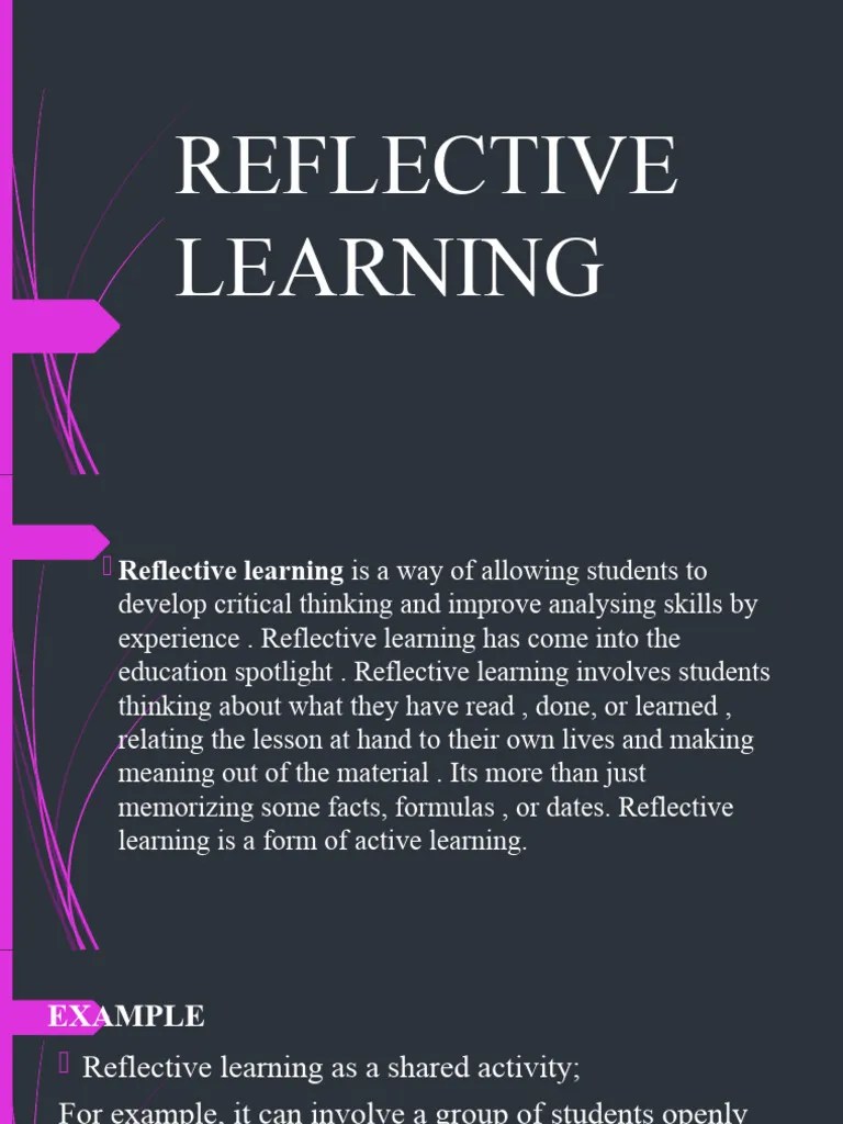 Reflective Learning | PDF | Learning | Thought