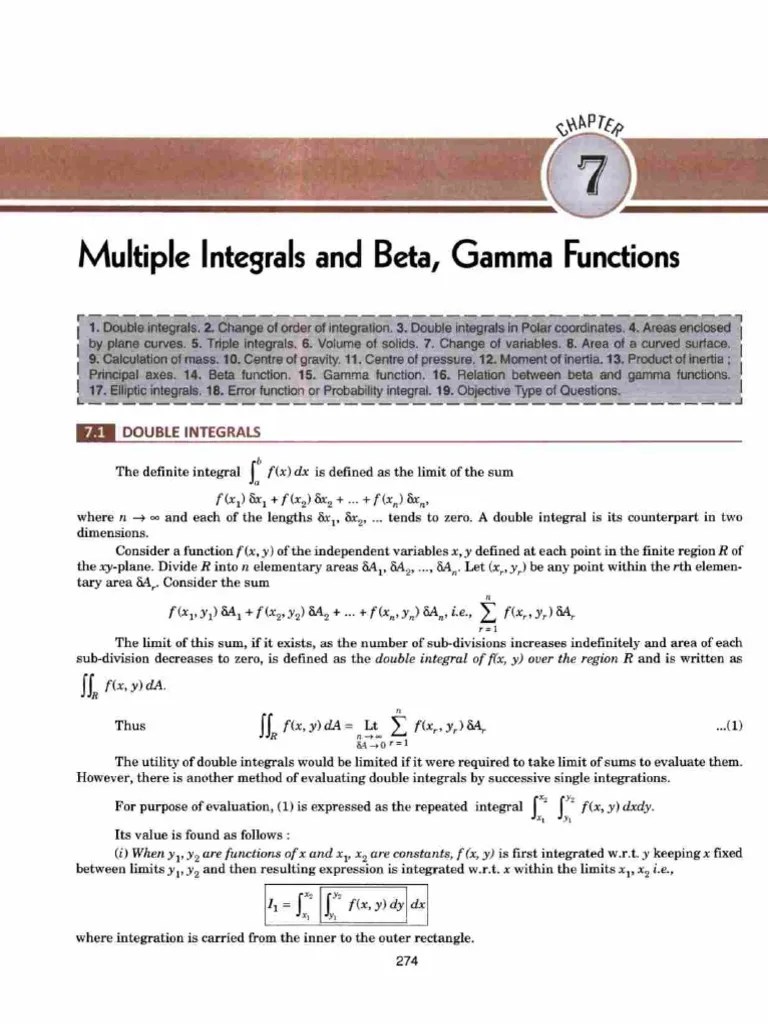 Multiple Integral Unit-V | PDF