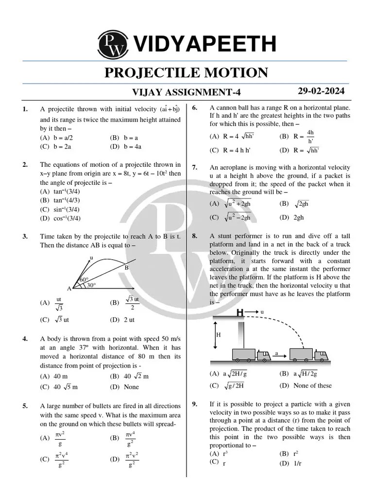Projectile Motion _ Home Assignment | PDF | Projectiles | Acceleration