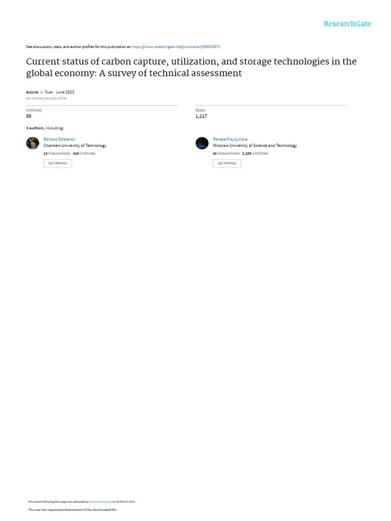 5-Current Status Of CCS In The Global Economy | PDF | Carbon Capture And Storage | Climate ...