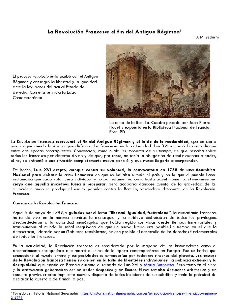 La Revolución Francesa_el Fin Del Antiguo Régimen | PDF | Revolución Francesa | Maximilien ...