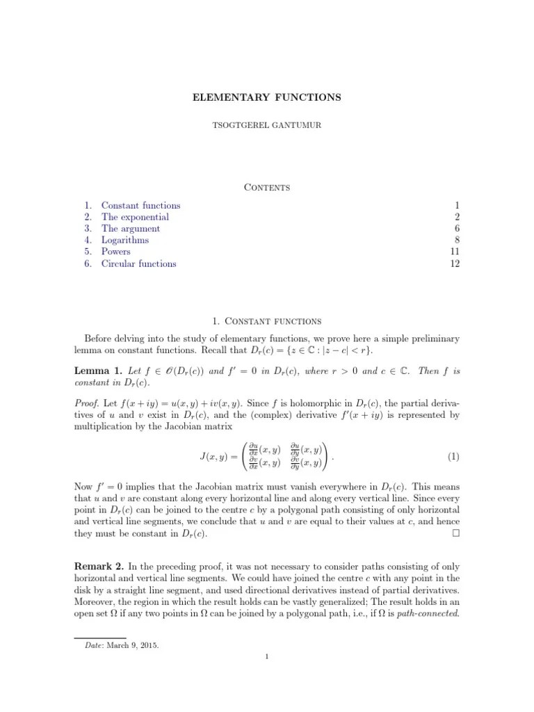 Elementary | PDF | Exponential Function | Logarithm