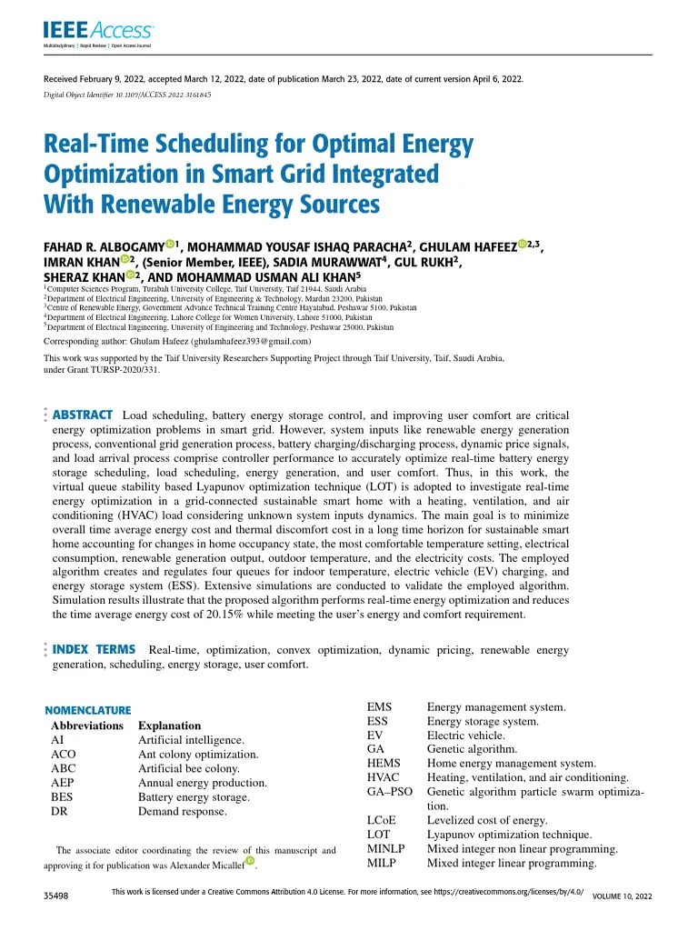 Real-Time Scheduling For Optimal Energy Optimization In Smart Grid ...