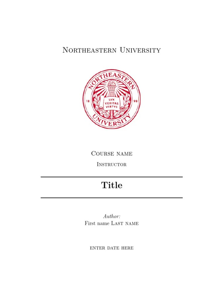 Northeastern University Assignment Template | PDF | Career & Growth