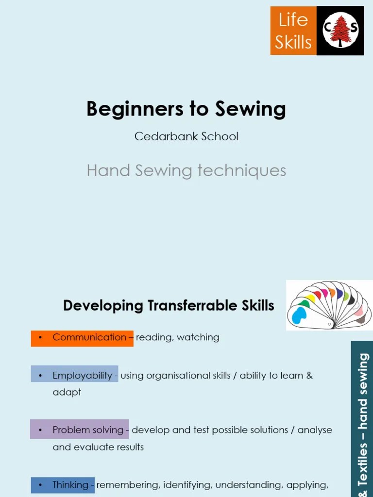 Hand Sewing For Beginners | PDF | Yarn | Sewing