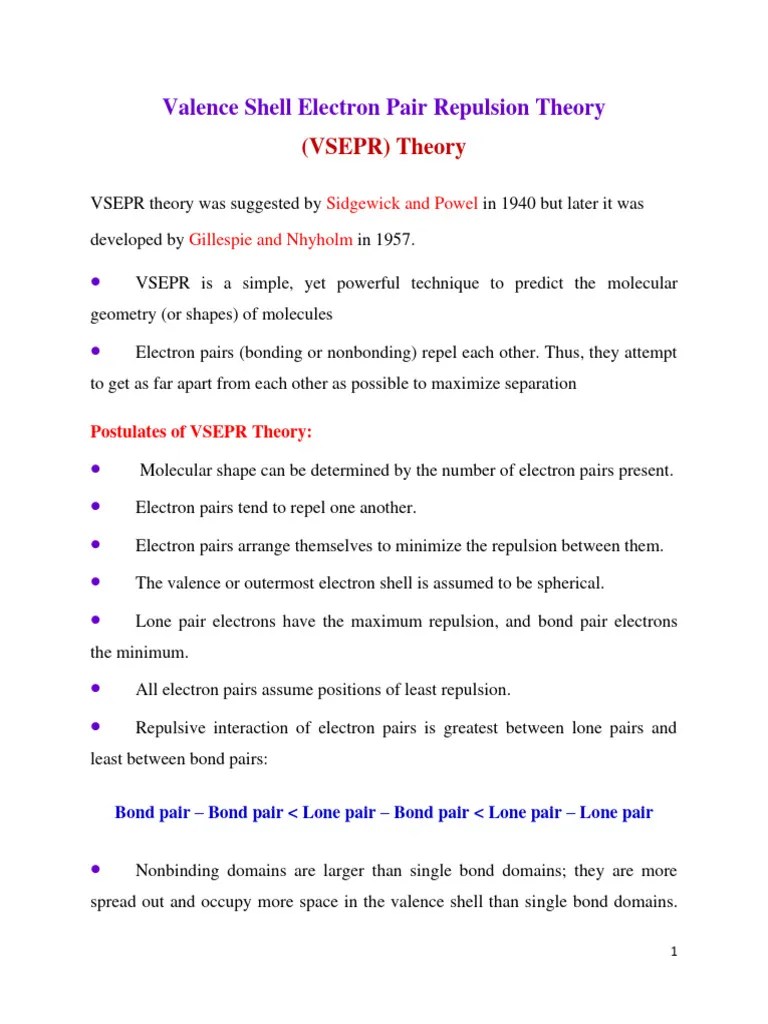 VSEPR Theory | PDF