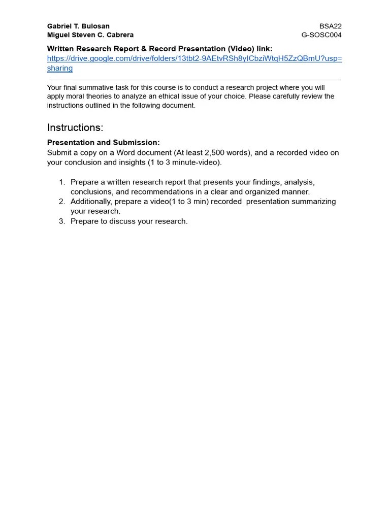 Final Summative Assessment 2024 (Bulosan, Cabrera) | PDF
