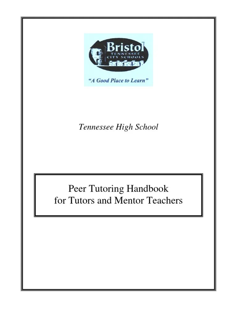 Peer Tutoring Handbook For Tutors And Mentor Teachers | PDF | Tutor ...