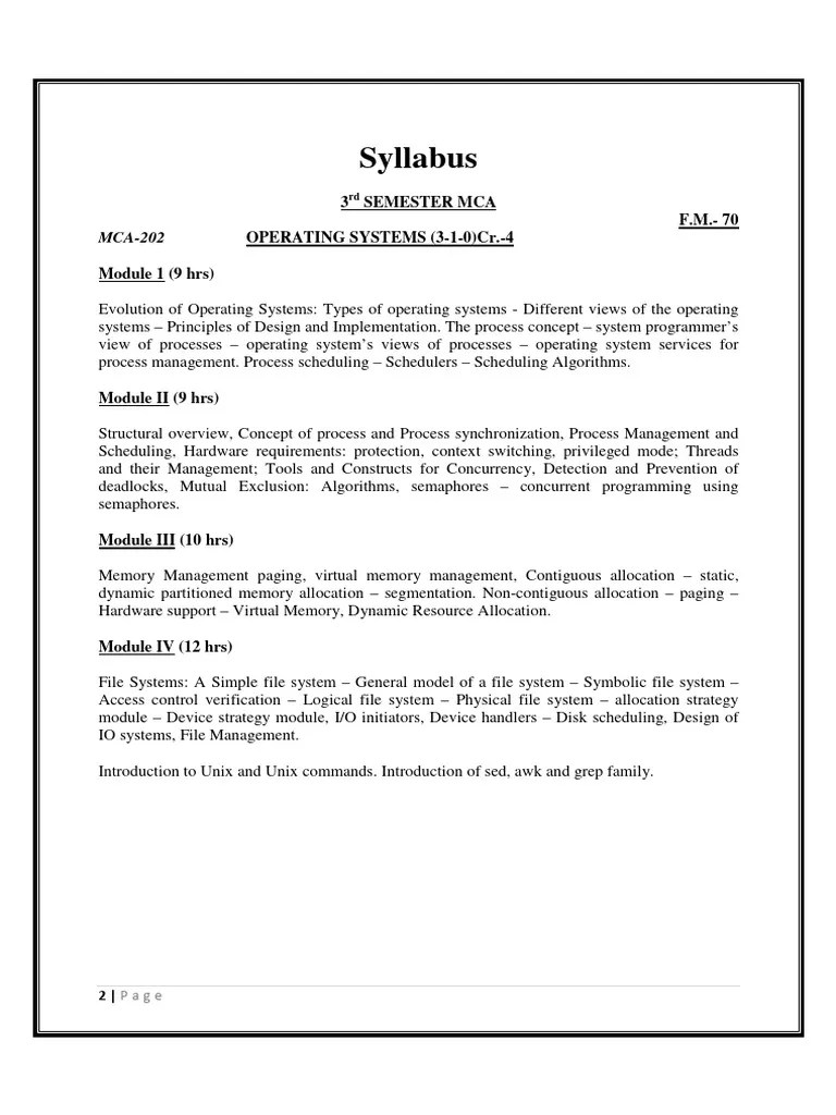 Operating System _3rd Sem_ | PDF | Computer Data Storage | Process ...
