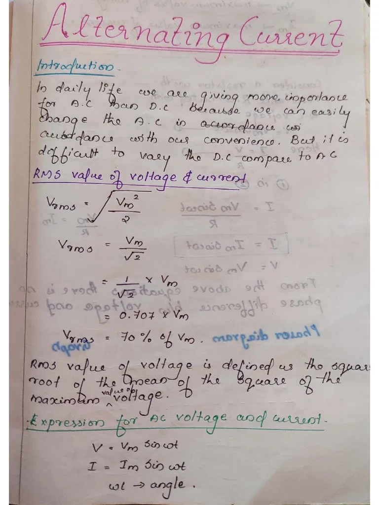 Alternating Current Class 12 | PDF