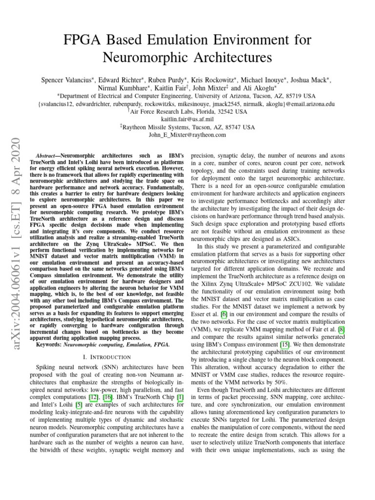 FPGA Based Emulation Environment For | PDF | System On A Chip | Neuron