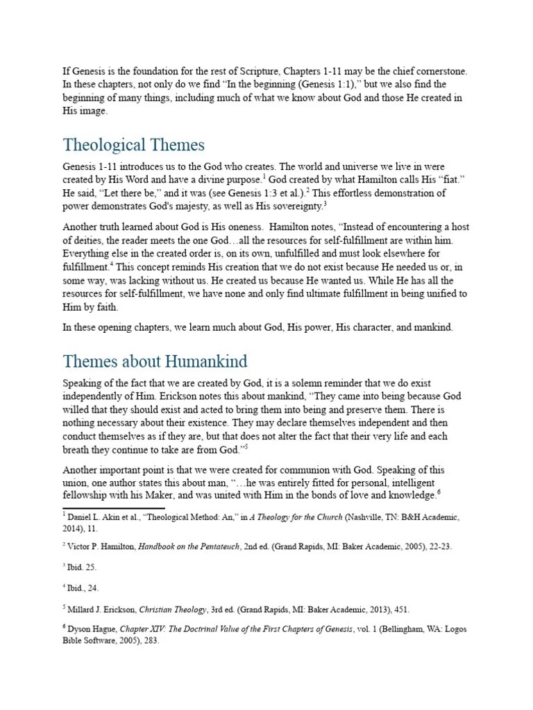 Genesis 1-11: Themes | Download Free PDF | God | Genesis Creation Narrative
