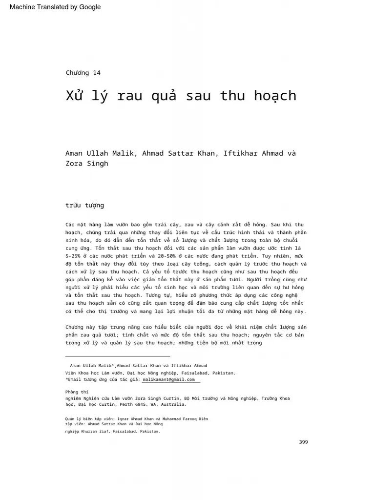 Postharvest Handling Of Fruits And Veget | PDF