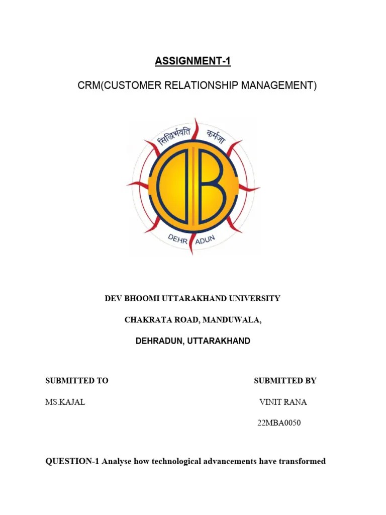 22mba0050 CRM ASSIGNMENT 1 | PDF | Customer Relationship Management | Analytics