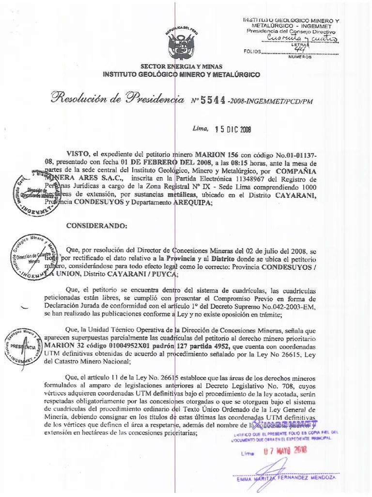 Resoluciòn De Concesion - Peru | PDF