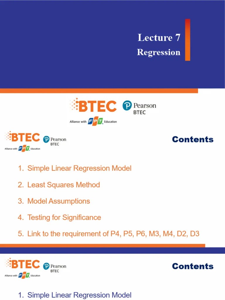 Lecture 7 - Regression | PDF | Regression Analysis | Linear Regression
