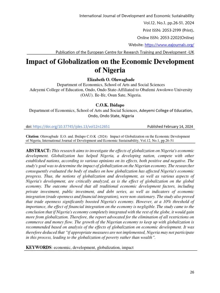 Impact Of Globalization | PDF | Globalization | Economic Growth