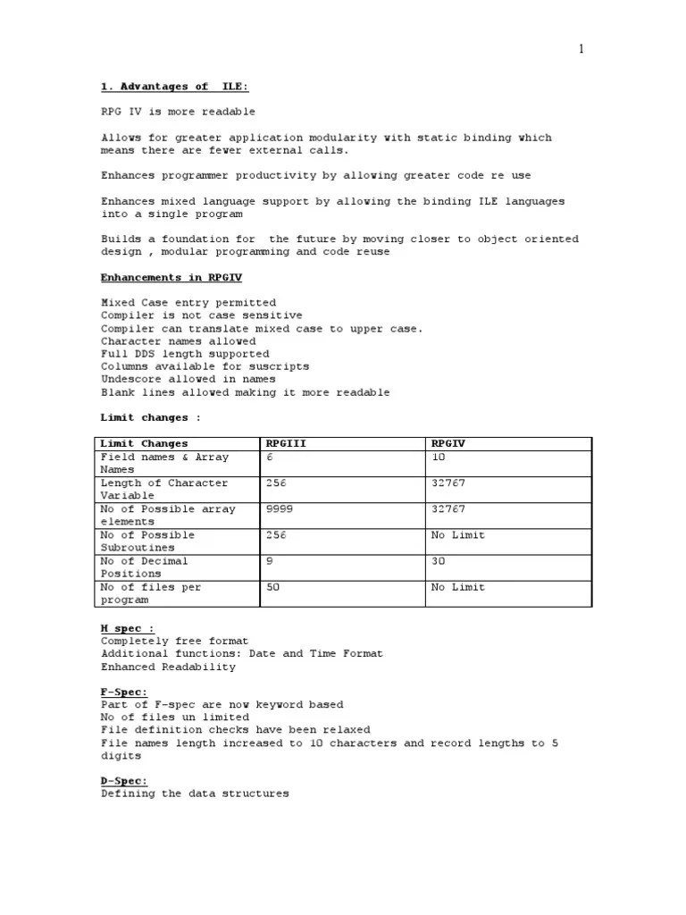RPGLE | PDF | Ibm Rpg | Subroutine