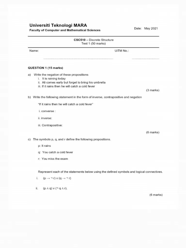 CS510 Test 1 May 21 | PDF