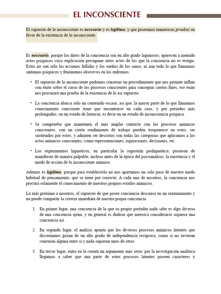 El Inconsciente 1y 2 | PDF | Mente Inconsciente | Ciencia Cognitiva