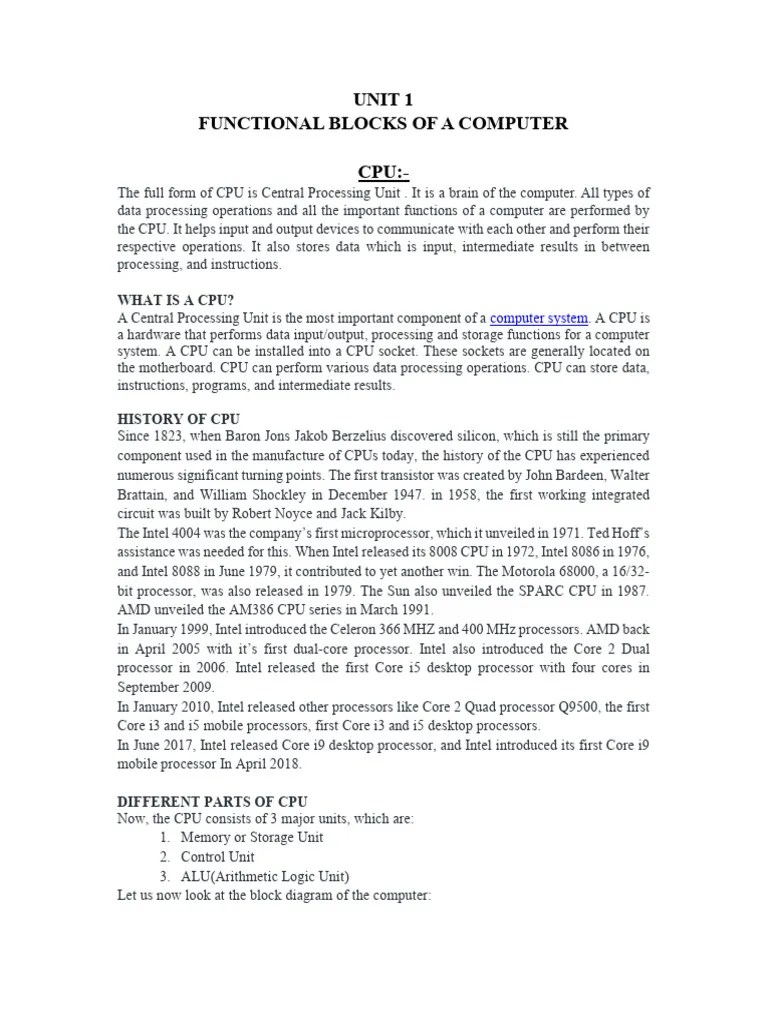 Unit 1 Coa | Download Free PDF | Input/Output | Random Access Memory