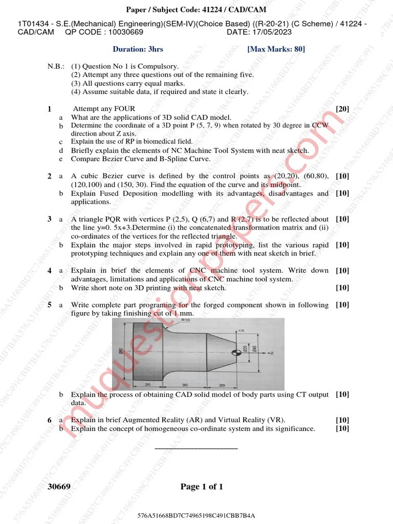 Be Mechanical-Engineering Semester-4 2023 May Cadcamrev-2019-C-Scheme | PDF