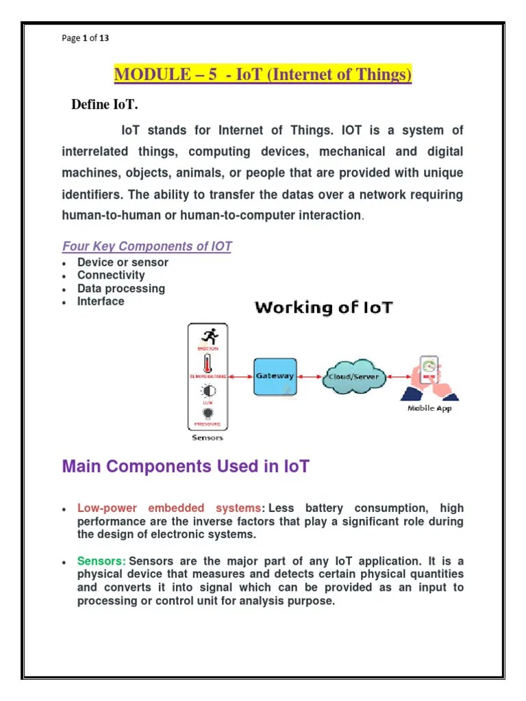 Module - 5.2 - Iot | PDF | Internet Of Things | Sensor