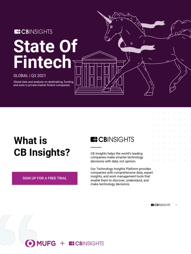 CB Insights Fintech Report Q3 2021 | PDF | Money | Service Industries