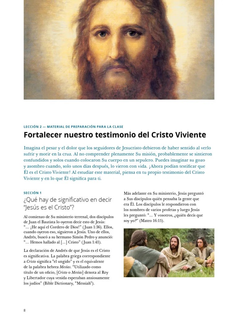 Fortalecer Nuestro Testimonio Del Cristo Viviente | PDF | Jesús ...