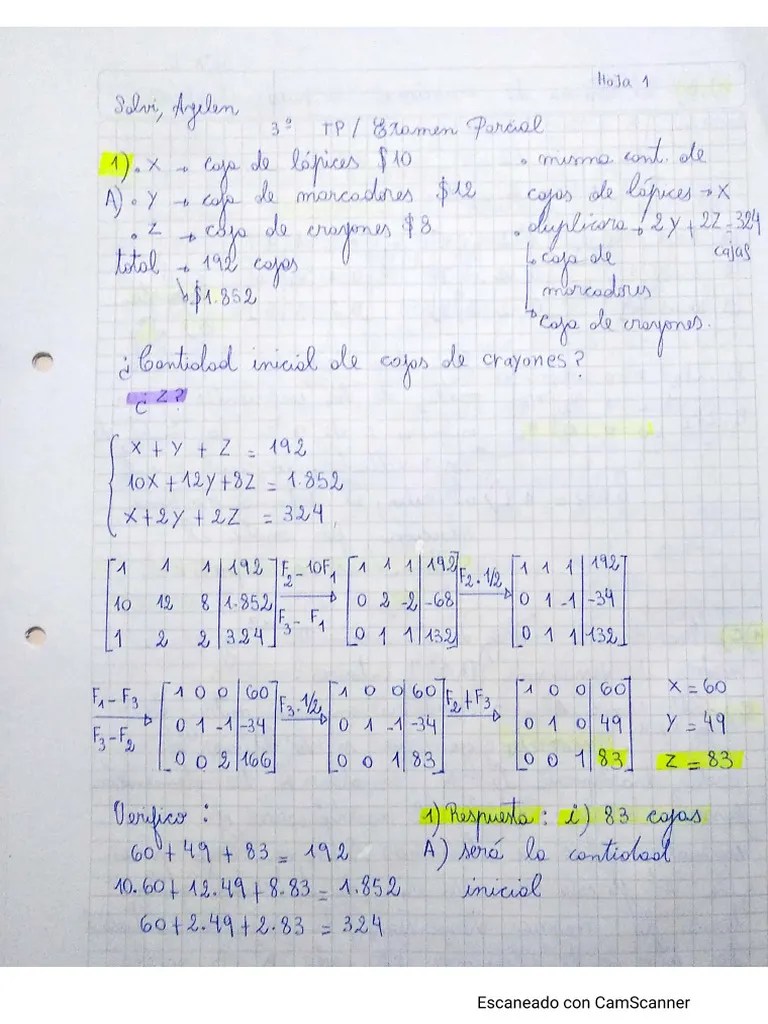 Matemática Tercer Parcial | PDF